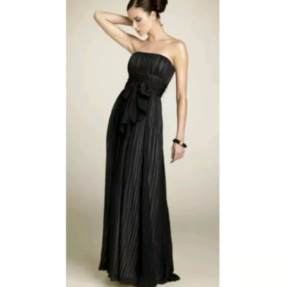 BCMG Max Azria | Strapless Silk Tonal Evening Gown/Dress | 6P